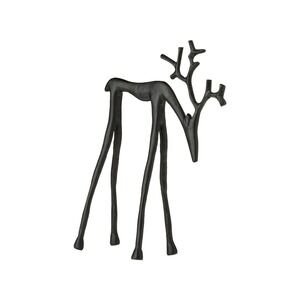 10" Black‎ Standing Sculpted Reindeer Metal Deer – Holiday Time